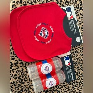 Philadelphia Phillies Baby Bibs and Bottle Set
